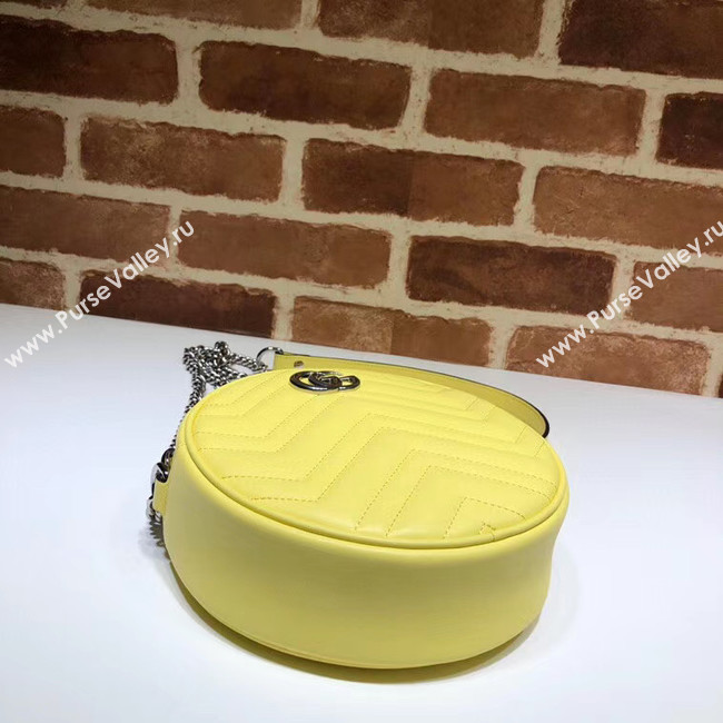 Gucci GG Marmont mini round shoulder bag 550154 Pastel yellow