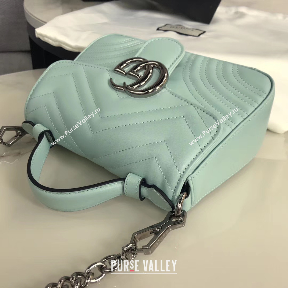 Gucci GG Marmont mini top handle bag 547260 light green