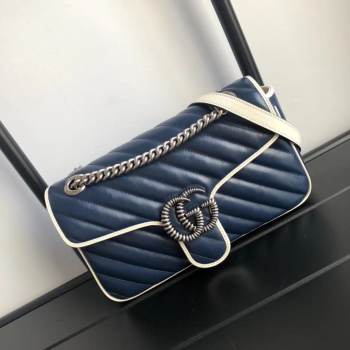 Gucci GG Marmont small shoulder bag 443497 Navy