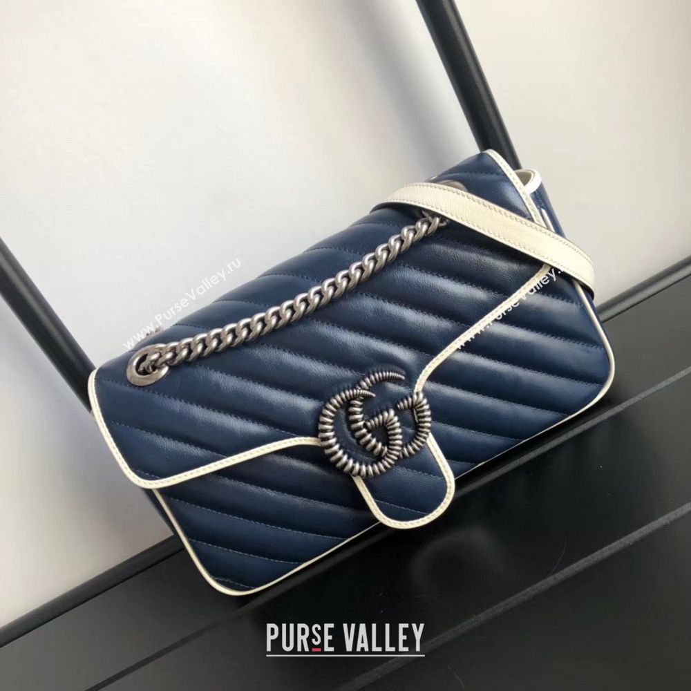Gucci GG Marmont small shoulder bag 443497 Navy