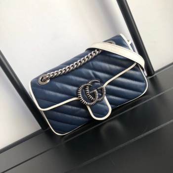 Gucci GG Marmont small shoulder bag 446744 Navy