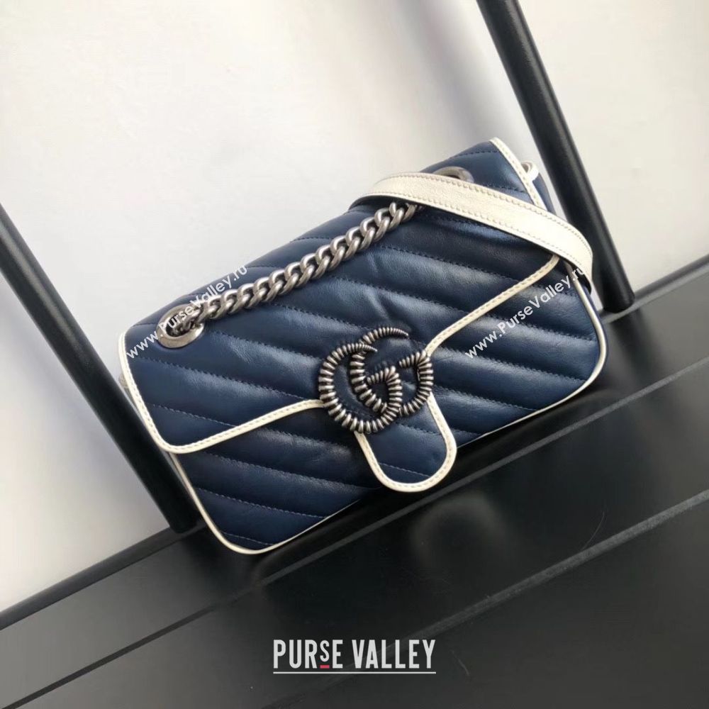 Gucci GG Marmont small shoulder bag 446744 Navy