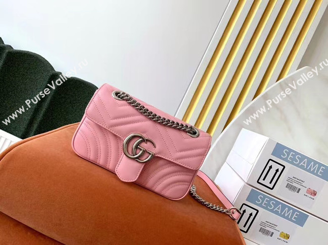 Gucci GG Marmont small shoulder bag 446744 light pink