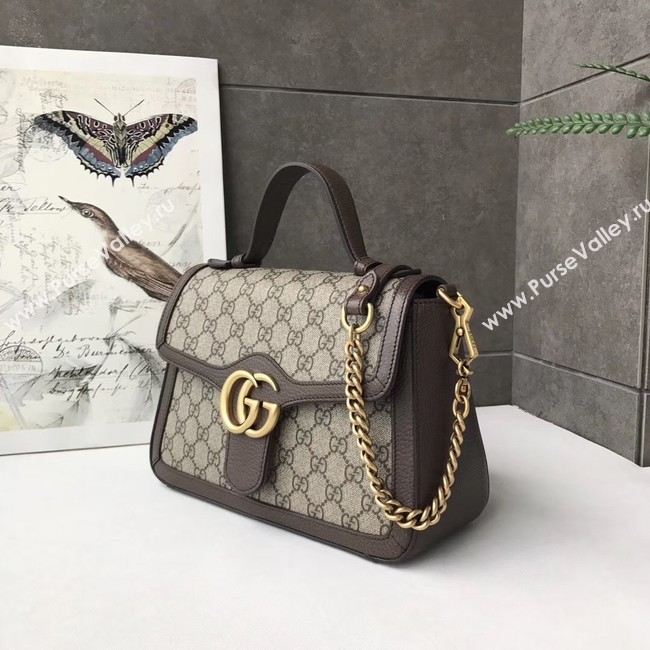Gucci GG Marmont small top handle bag 498110 brown