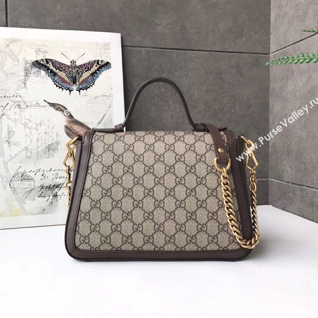 Gucci GG Marmont small top handle bag 498110 brown