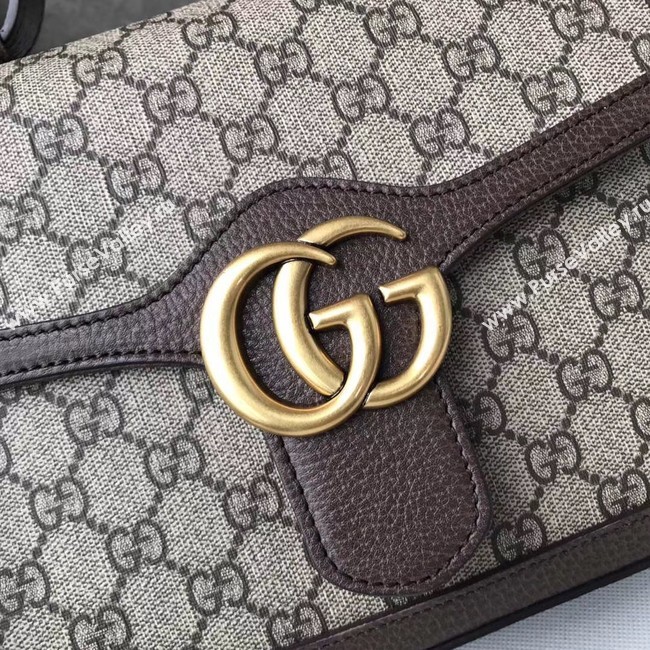 Gucci GG Marmont small top handle bag 498110 brown