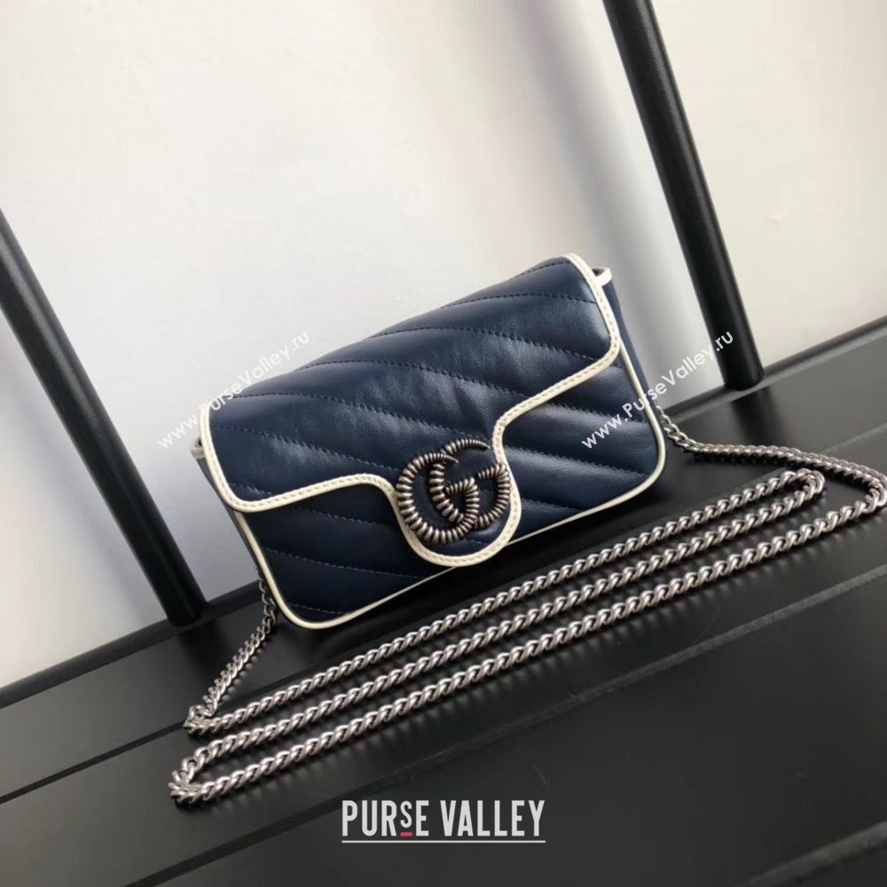 Gucci GG Marmont super mini bag 574969 Navy