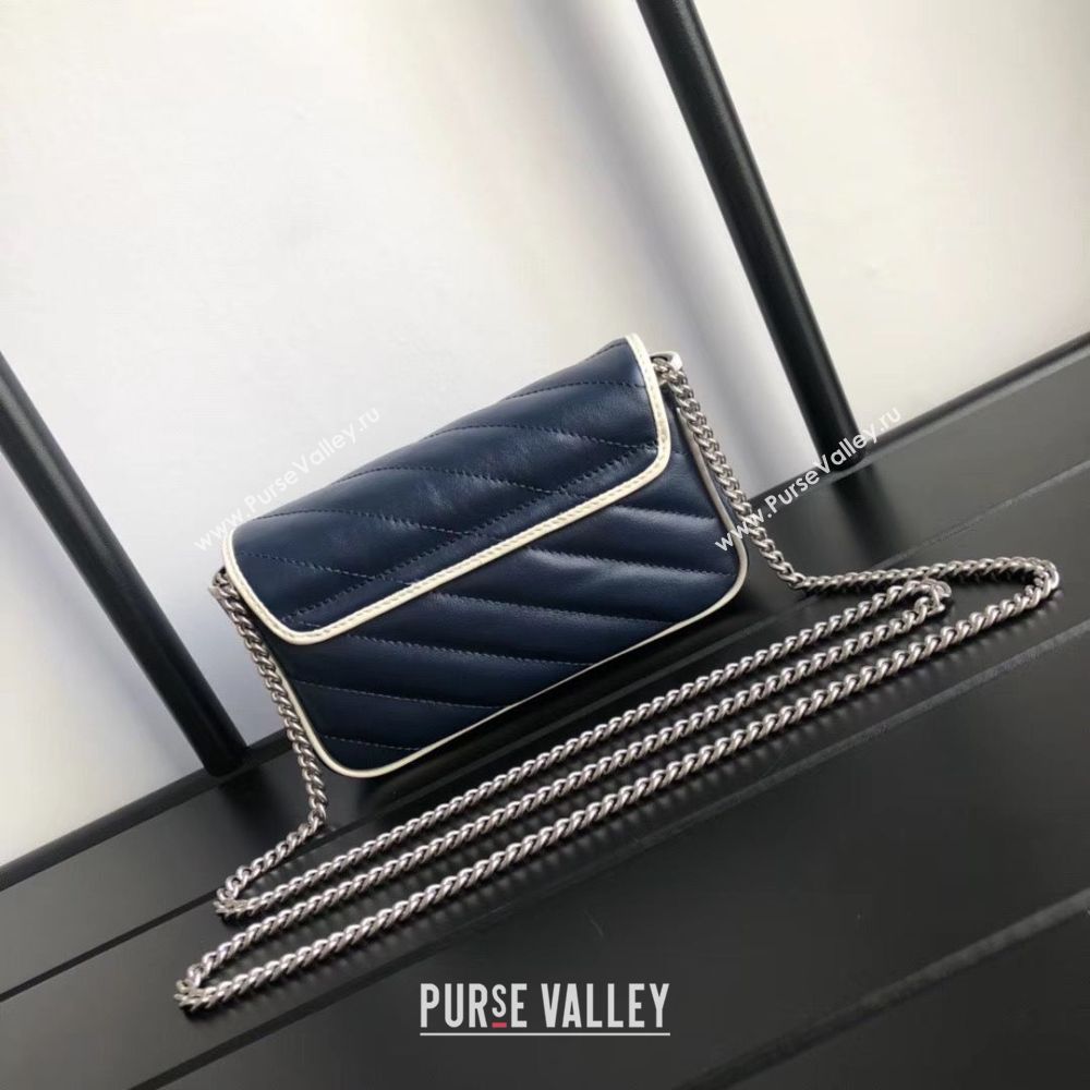Gucci GG Marmont super mini bag 574969 Navy