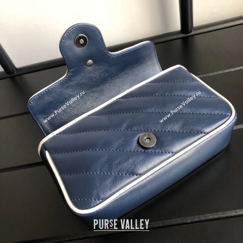 Gucci GG Marmont super mini bag 574969 Navy