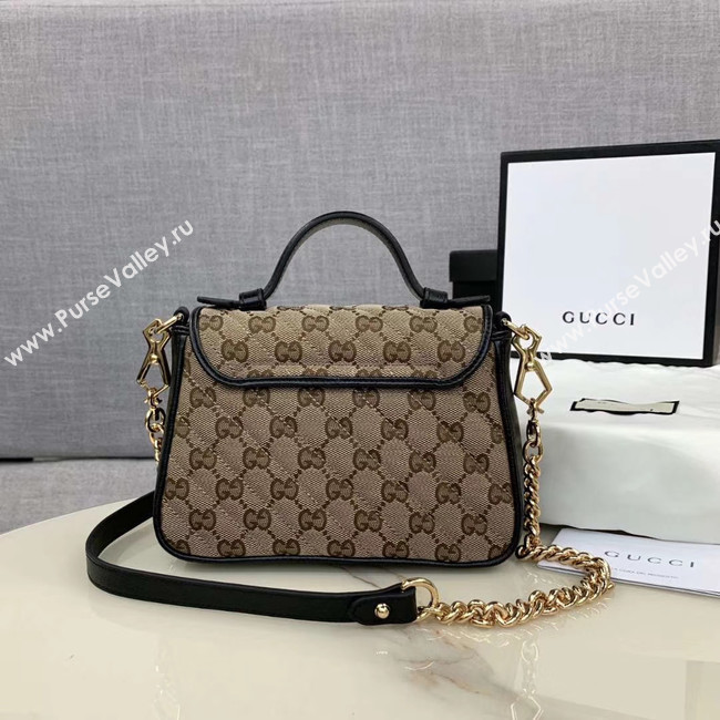 Gucci GG Supreme canvas Mini Top Handle Bag 583571 Black