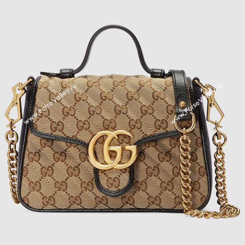 Gucci GG Supreme canvas Mini Top Handle Bag 583571 Black