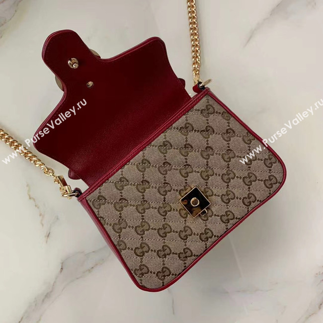 Gucci GG Supreme canvas Mini Top Handle Bag 583571 red