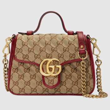 Gucci GG Supreme canvas Mini Top Handle Bag 583571 red