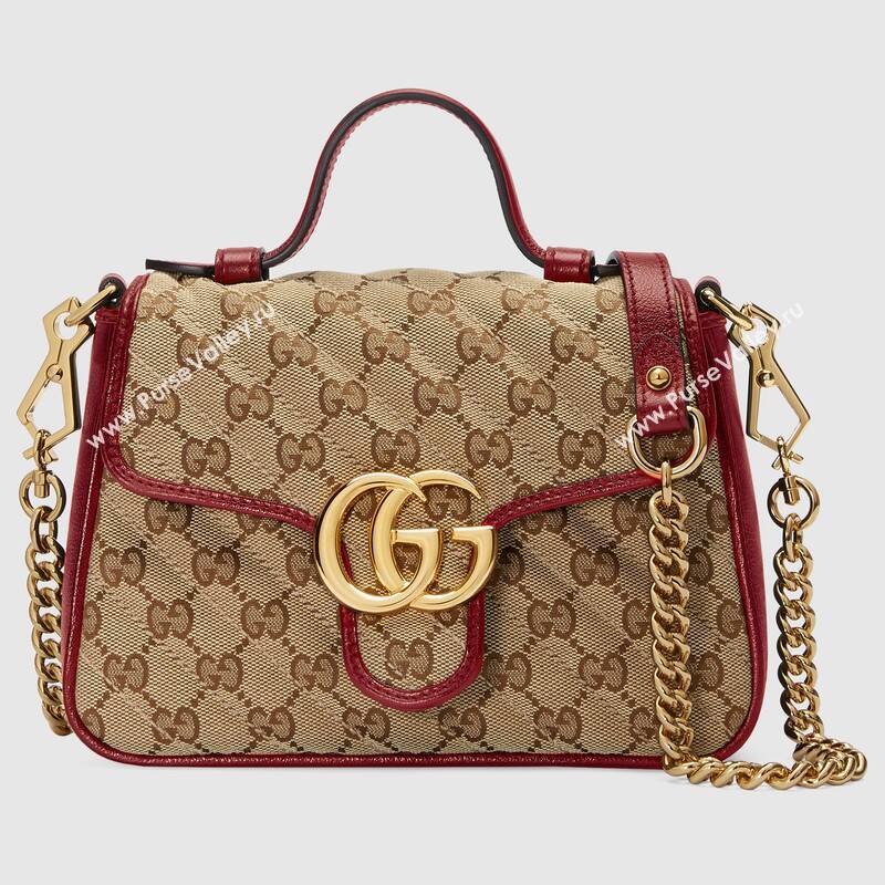 Gucci GG Supreme canvas Mini Top Handle Bag 583571 red