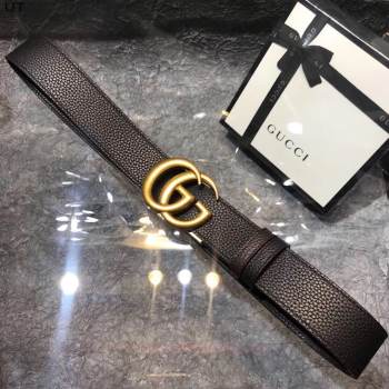 Gucci Original Litchi Leather 4CM Wide Available on both sides Belt 68884C Black & Brown
