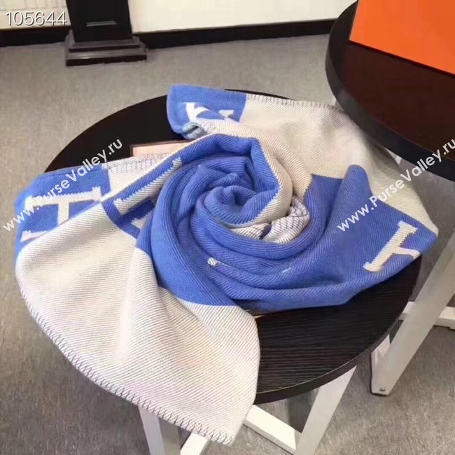 Hermes lambswool & cashmere & Blanket Shawl 71152 blue
