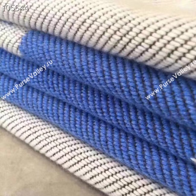 Hermes lambswool & cashmere & Blanket Shawl 71152 blue