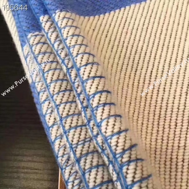 Hermes lambswool & cashmere & Blanket Shawl 71152 blue