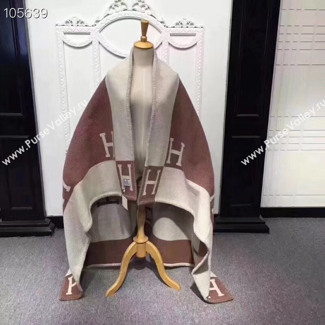 Hermes lambswool & cashmere Shawl & Blanket 71152 brown