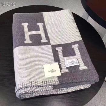 Hermes lambswool & cashmere & Blanket Shawl 71152 grey