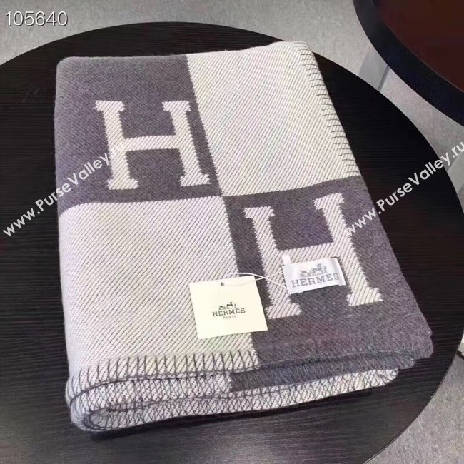 Hermes lambswool & cashmere & Blanket Shawl 71152 grey
