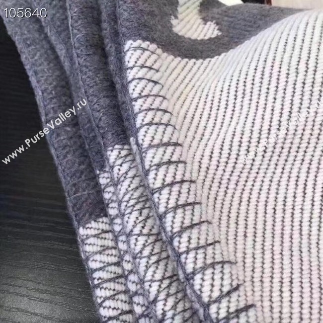 Hermes lambswool & cashmere & Blanket Shawl 71152 grey