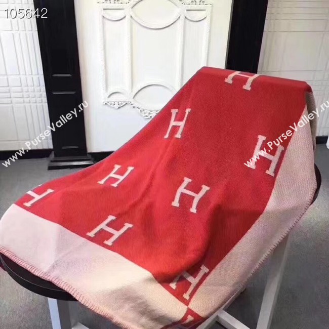 Hermes lambswool & cashmere & Blanket Shawl 71152 red