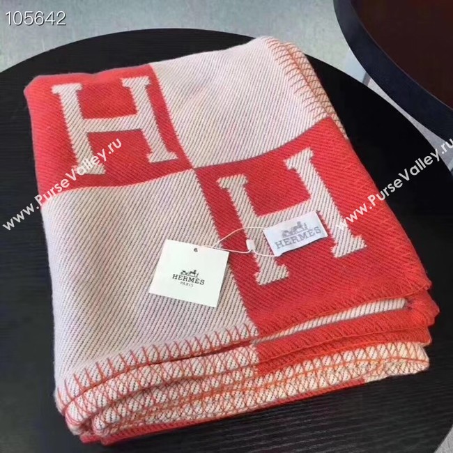 Hermes lambswool & cashmere & Blanket Shawl 71152 red