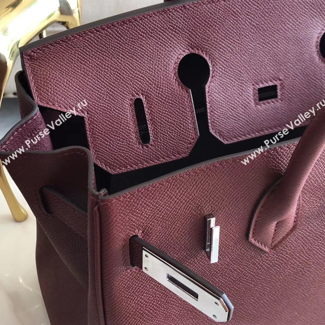 Hermes original Epsom Leather HB35O Burgundy&silver Metal