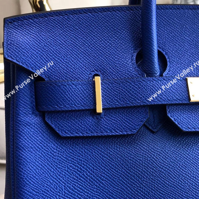 Hermes original Epsom Leather HB35O Electro optic blue&gold Metal