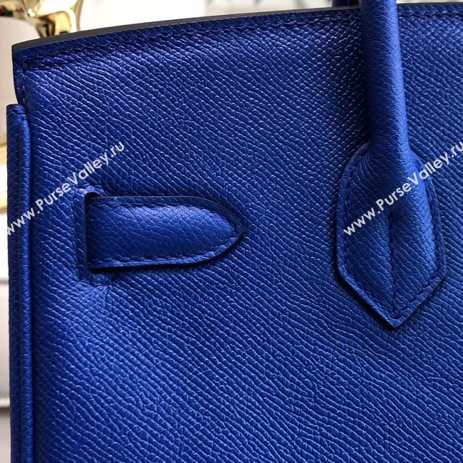 Hermes original Epsom Leather HB35O Electro optic blue&silver Metal