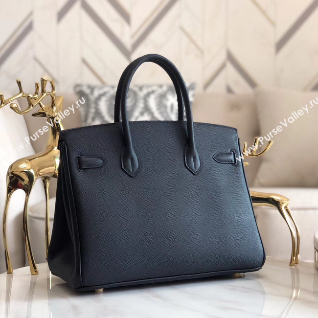 Hermes original Epsom Leather HB35O black&gold Metal