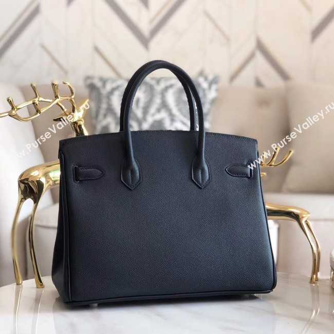 Hermes original Epsom Leather HB35O black&silver Metal