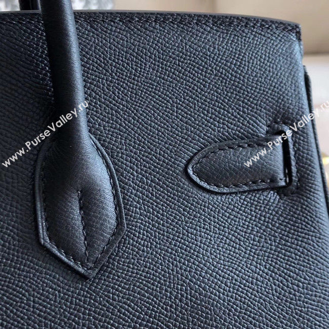 Hermes original Epsom Leather HB35O black&silver Metal