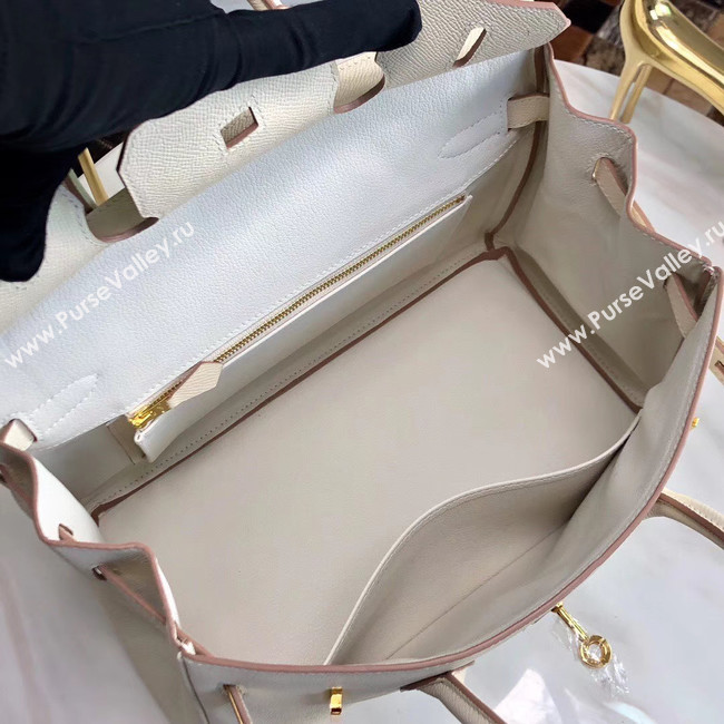 Hermes original Epsom Leather HB35O cream&gold Metal