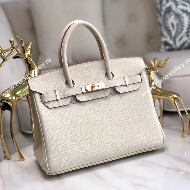 Hermes original Epsom Leather HB35O cream&gold Metal