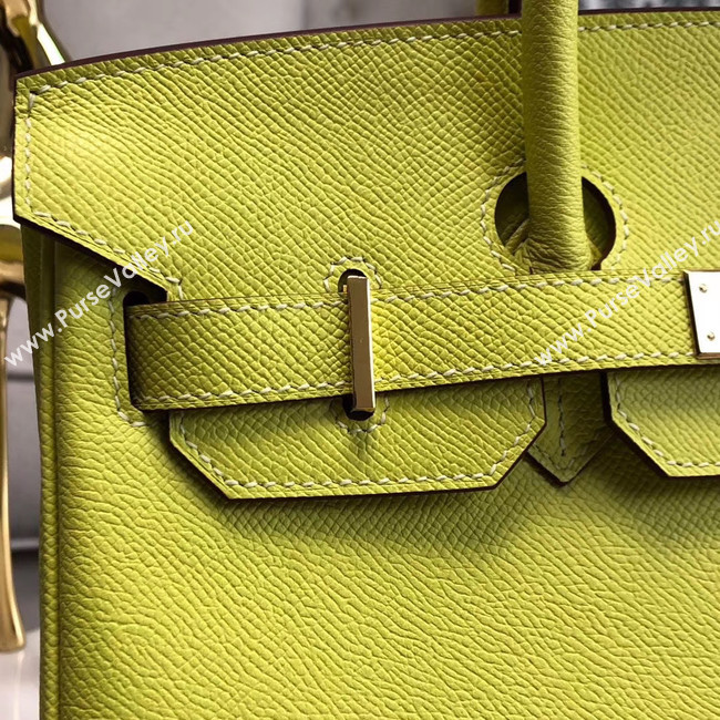 Hermes original Epsom Leather HB35O lemon&gold Metal