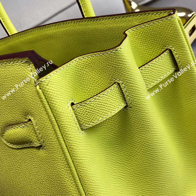 Hermes original Epsom Leather HB35O lemon&gold Metal