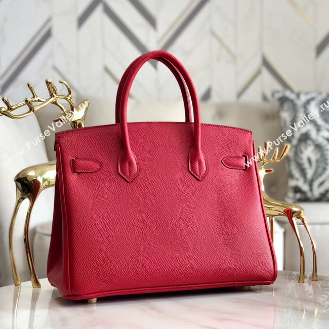 Hermes original Epsom Leather HB35O red&gold Metal