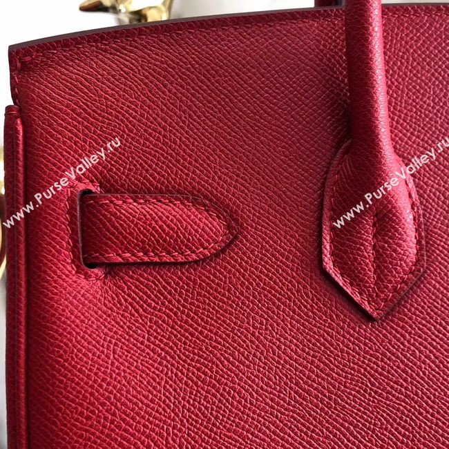 Hermes original Epsom Leather HB35O red&gold Metal