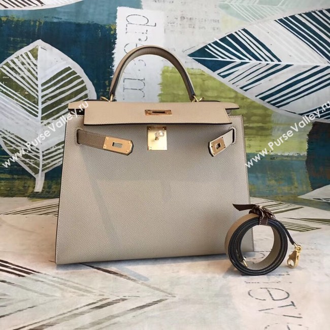 Hermes original Kelly Epsom Leather KL32 Beige