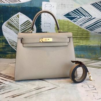 Hermes original Kelly Epsom Leather KL32 Beige