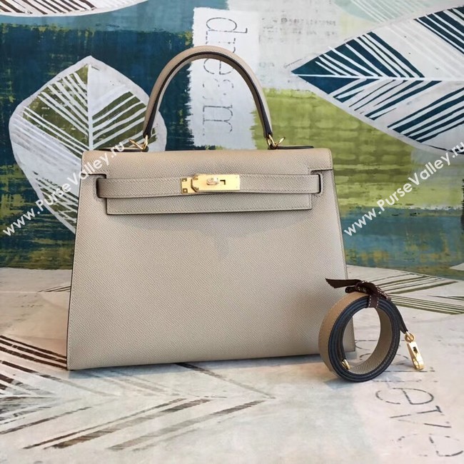 Hermes original Kelly Epsom Leather KL32 Beige