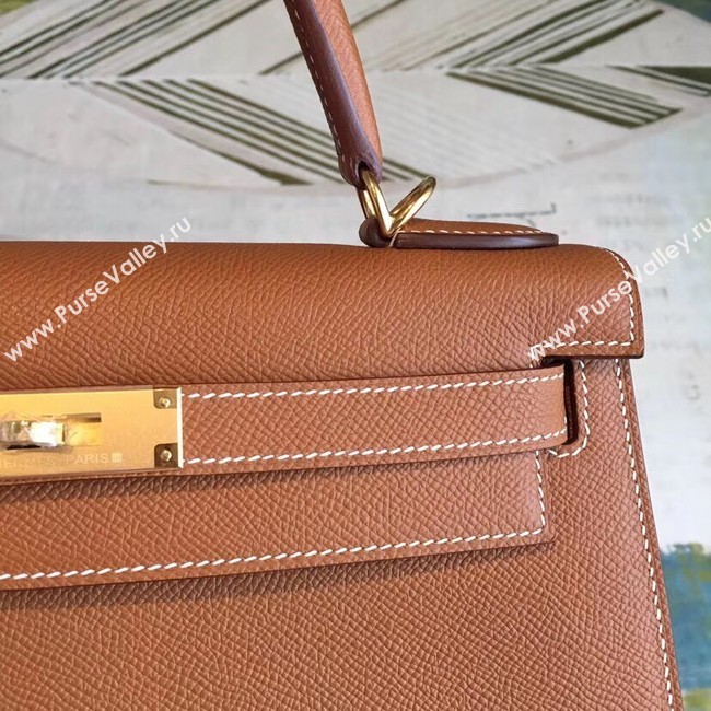 Hermes original Kelly Epsom Leather KL32 brown