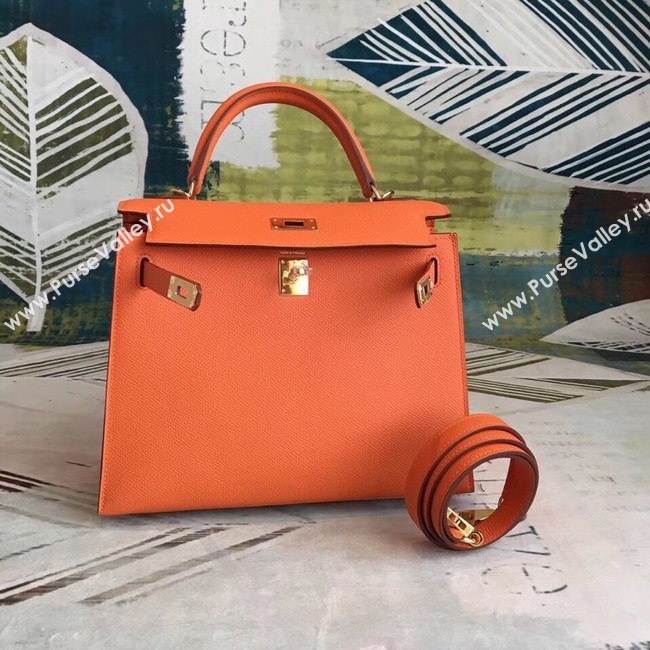 Hermes original Kelly Epsom Leather KL32 orange