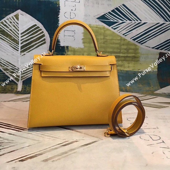 Hermes original Kelly Epsom Leather KL32 yellow