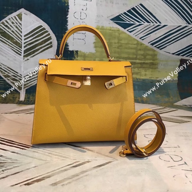 Hermes original Kelly Epsom Leather KL32 yellow