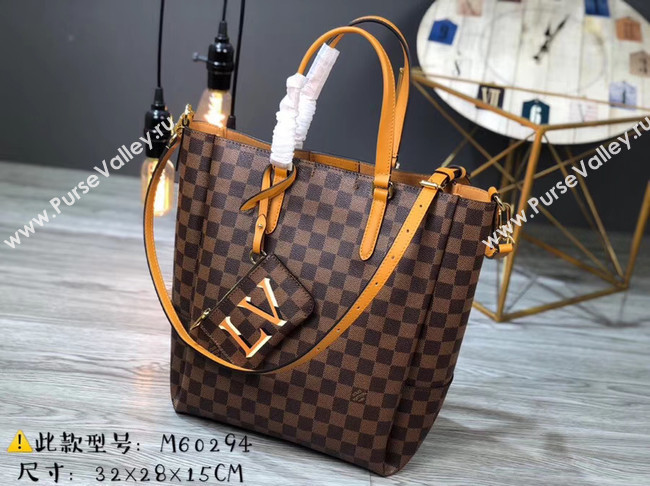Louis Vuitton Damier Ebene Canvas Original Leather M62094 brown