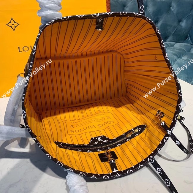 Louis Vuitton Monogram Canvas Original Leather NEVERFULL MM M44567 Black