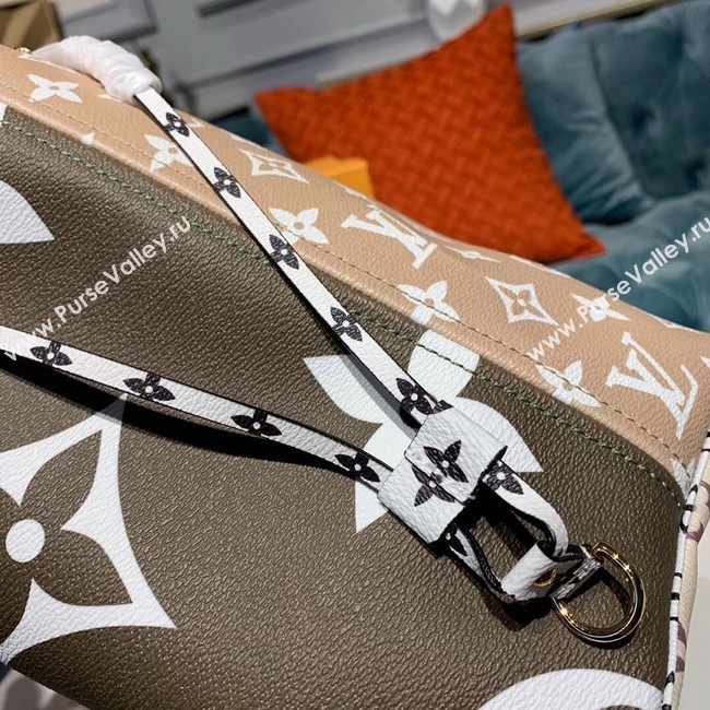 Louis Vuitton Monogram Canvas Original Leather NEVERFULL MM M44567 Khaki